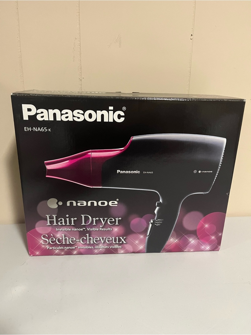 Panasonic Black and Magenta Nanoe Hair Dryer - EH-NA65-K